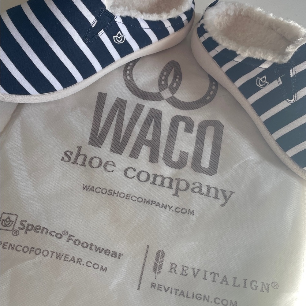 NWT Senco Women's Shearling Lined Slippers Slides Striped Pattern Sherpa Size 9 - Picture 3 of 6